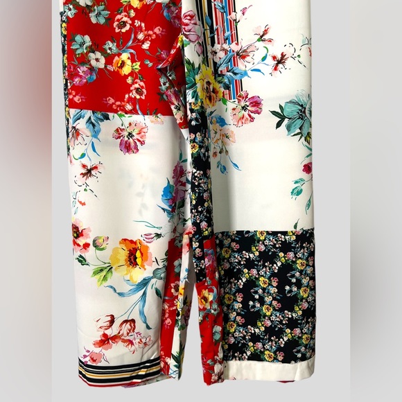 MARE’E Pour TOI Woven Crop Leg Pant Floral Patchwork Pr. White/Multi Sizes 12&18 - Picture 5 of 14